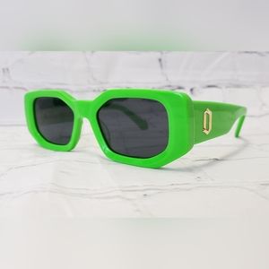 James Oro Acid Green Armour Sunglasses